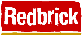 A red banner with the word redbrick written in white.