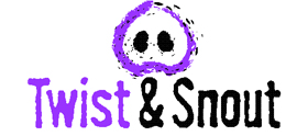 A purple and black logo for artist & snow.
